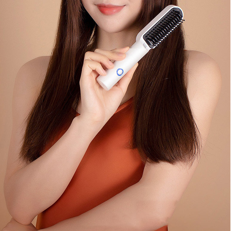 Mini peigne chauffant démêlant rechargeable sans fil