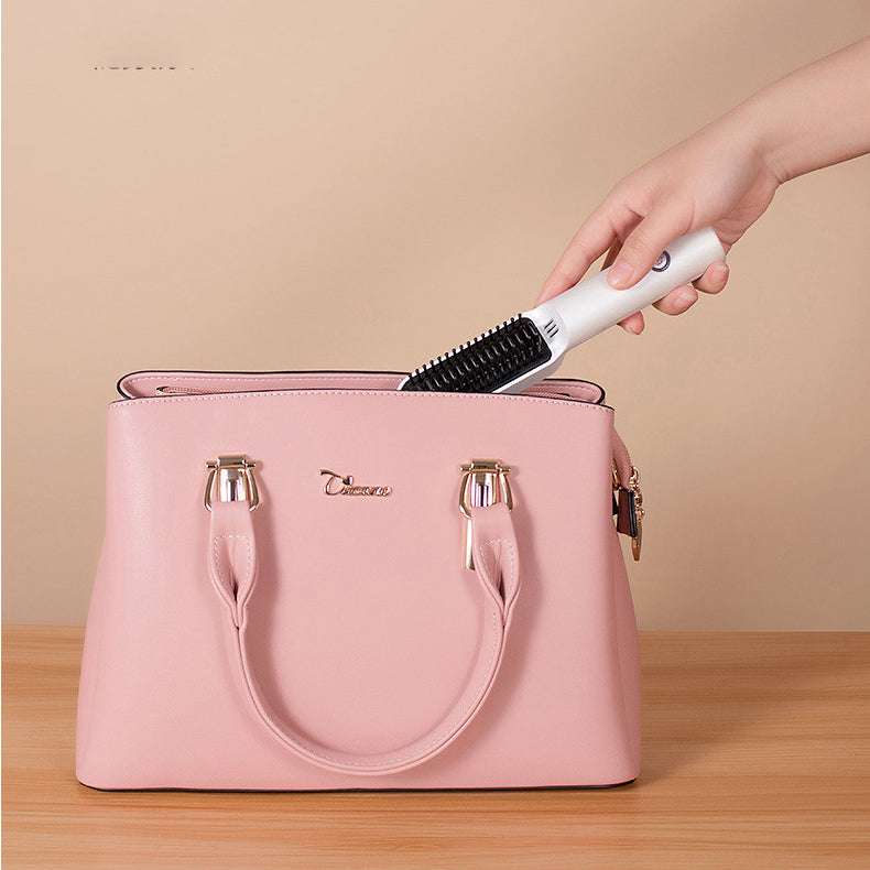Mini peigne chauffant démêlant rechargeable sans fil