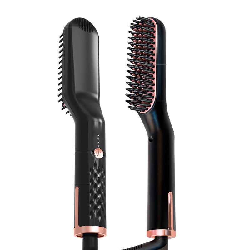 Peigne multifonction avec picots chauffants et lissants pour barbes et cheveux