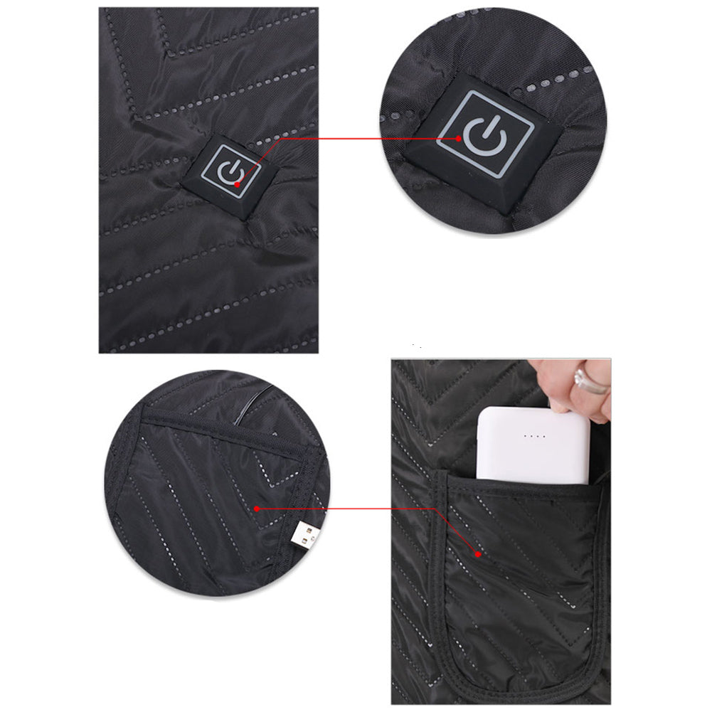 Gilet chauffant col en v pour femme