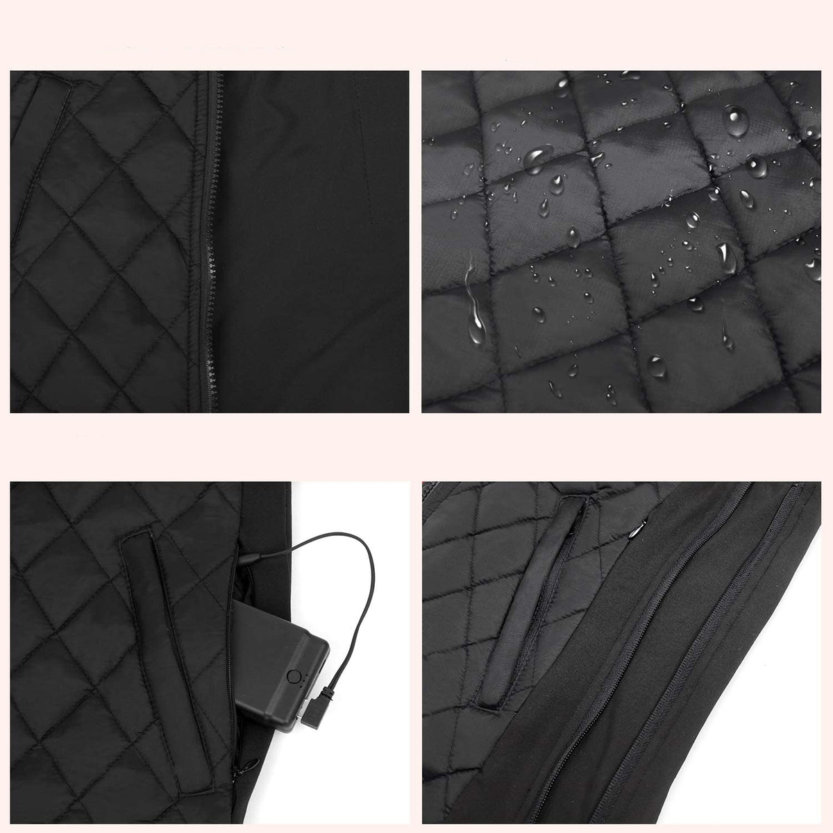 Gilet sans manches chauffant pour femme