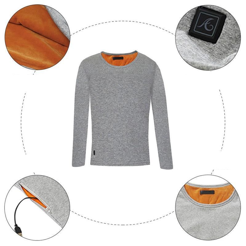 Tee-shirt chauffant gris pour homme