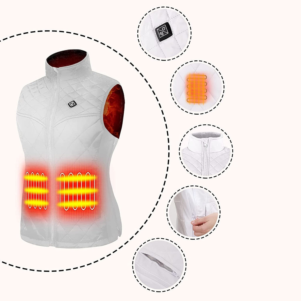 Gilet sans manches chauffant pour femme