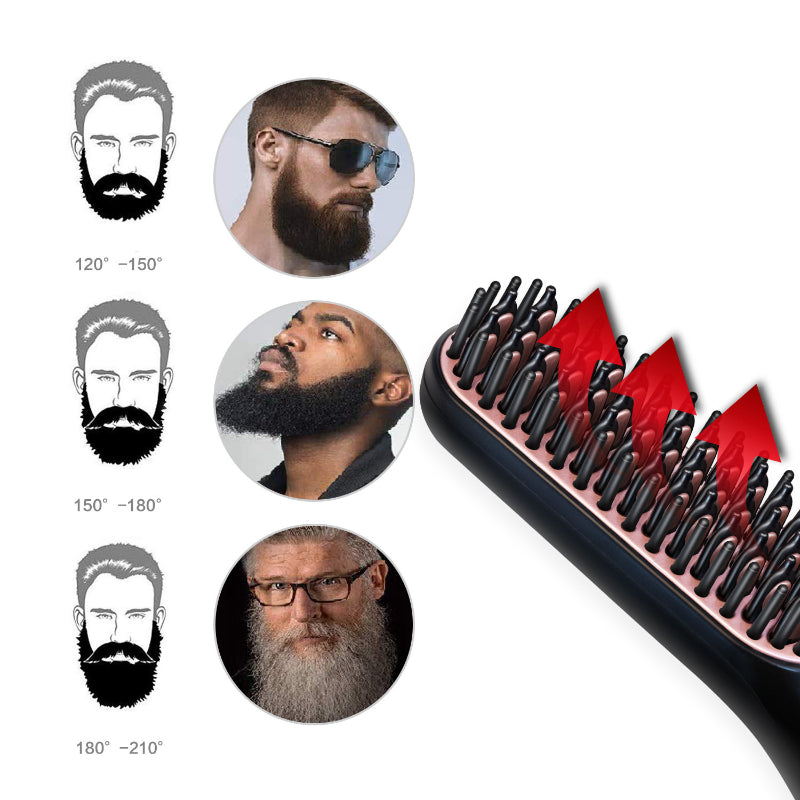 Peigne multifonction avec picots chauffants et lissants pour barbes et cheveux