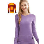 Tee-shirt chauffant violet pour femme