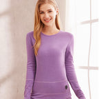 Tee-shirt chauffant violet pour femme