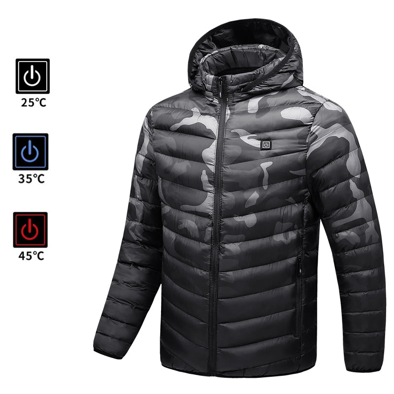 Doudoune chauffante motif camouflage pour homme
