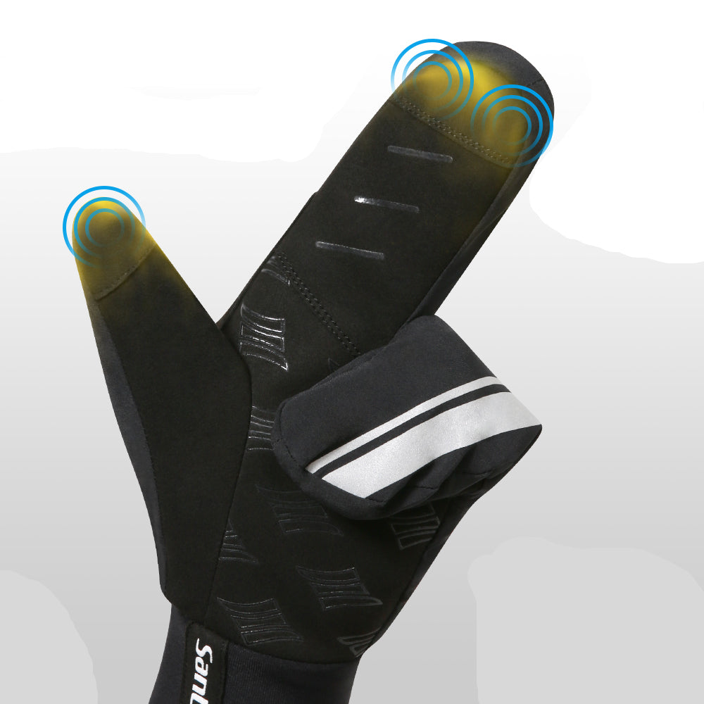 Gants d’hiver à trois doigts chauds et coupe-vent pour VTT et vélo de montagne
