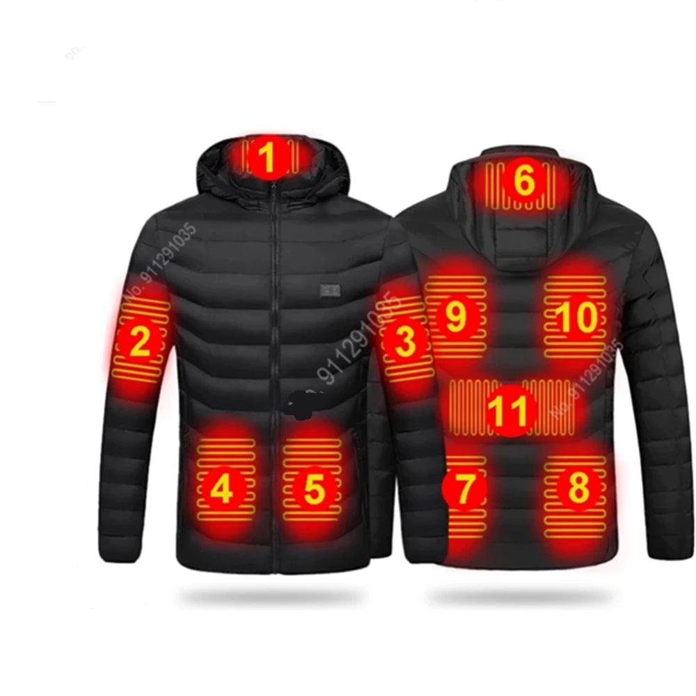 Doudoune à capuche chauffant à manches longues pour homme