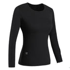 Tee-shirt chauffant noir pour femme