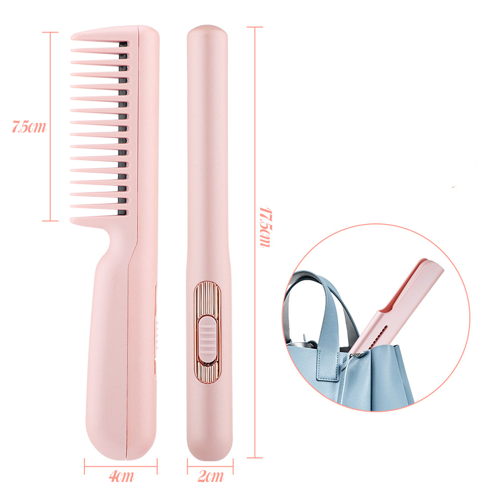 Mini peigne de voyage chauffant avec câble USB