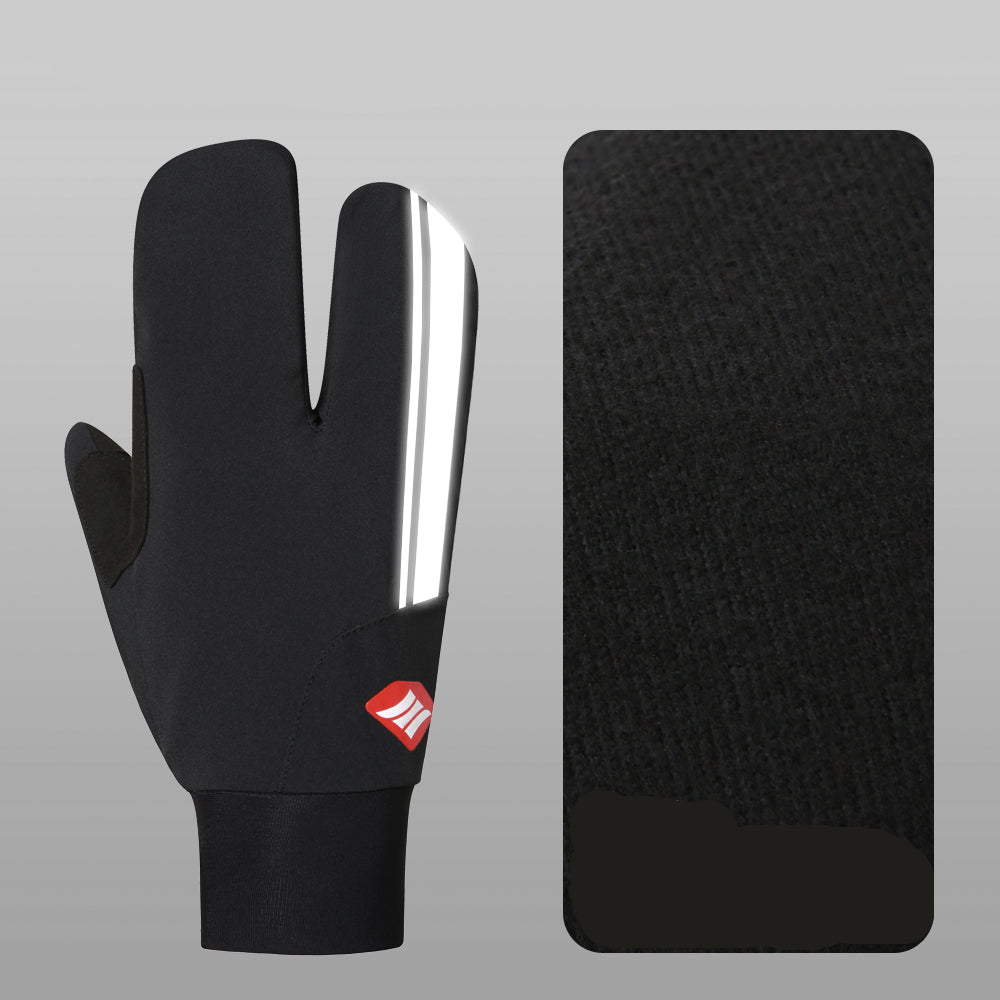 Gants d’hiver à trois doigts chauds et coupe-vent pour VTT et vélo de montagne