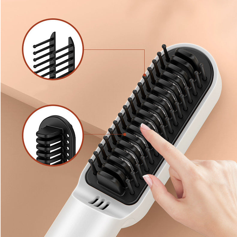 Mini peigne chauffant démêlant rechargeable sans fil