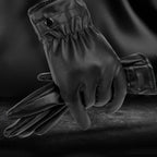 Gants chauffant en cuir PU pour femme