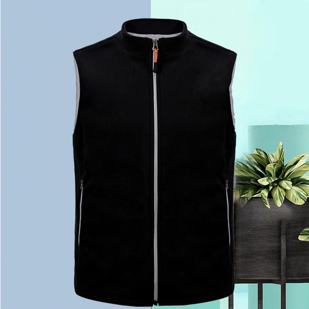 Gilet chauffant en polaire noire pour homme