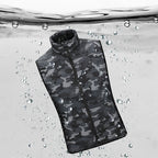 Gilet chauffant de chasse col montant et motif camouflage
