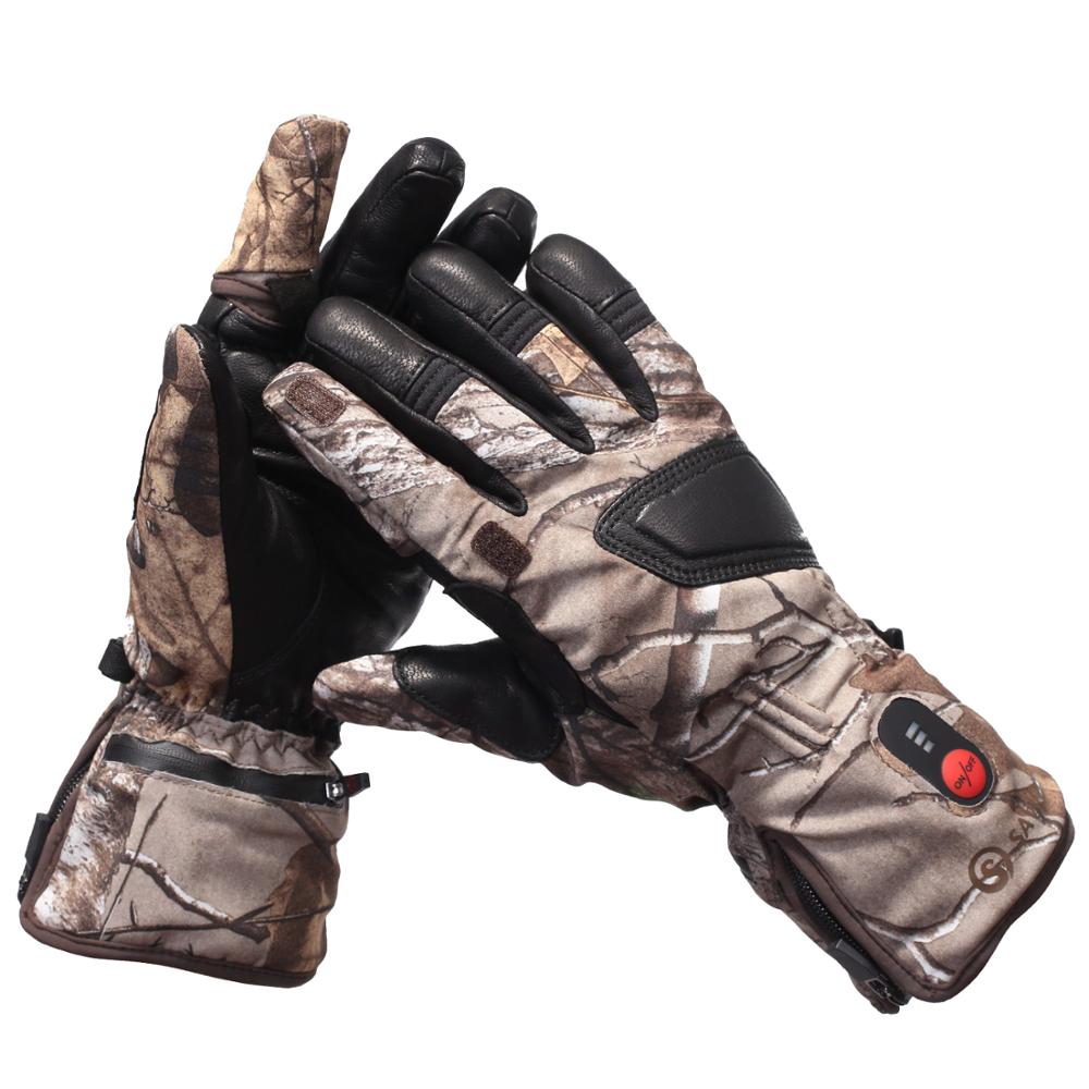 Gants chauffants de chasse camouflage militaire