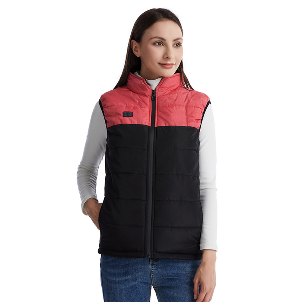 Gilet chauffant rose et noir pour femme