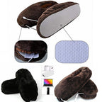 Chaussons chauffants en peluche