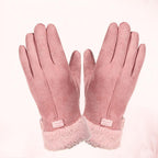 Gants chauffants en daim avec prise USB pour femmes
