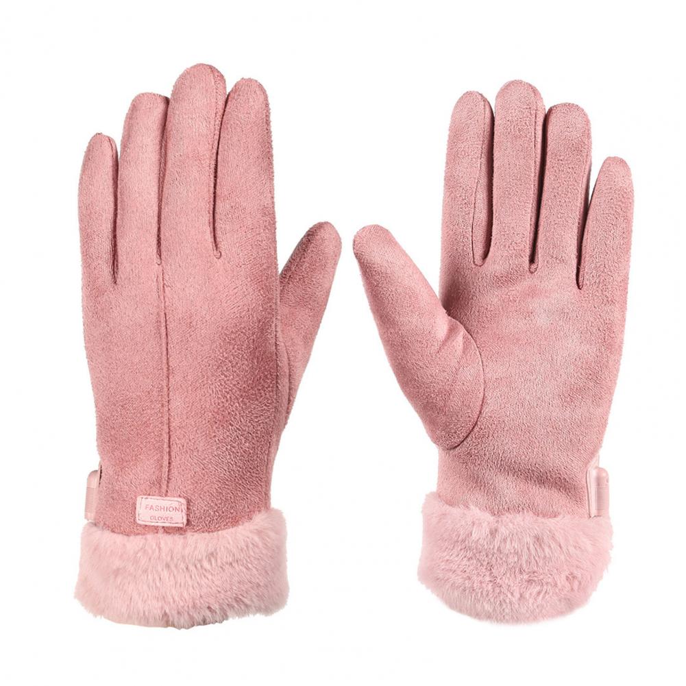 Gants chauffants en daim avec prise USB pour femmes