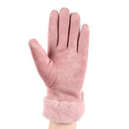 Gants chauffants en daim avec prise USB pour femmes