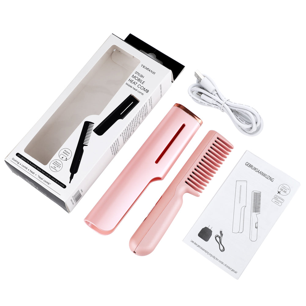 Mini peigne de voyage chauffant avec câble USB