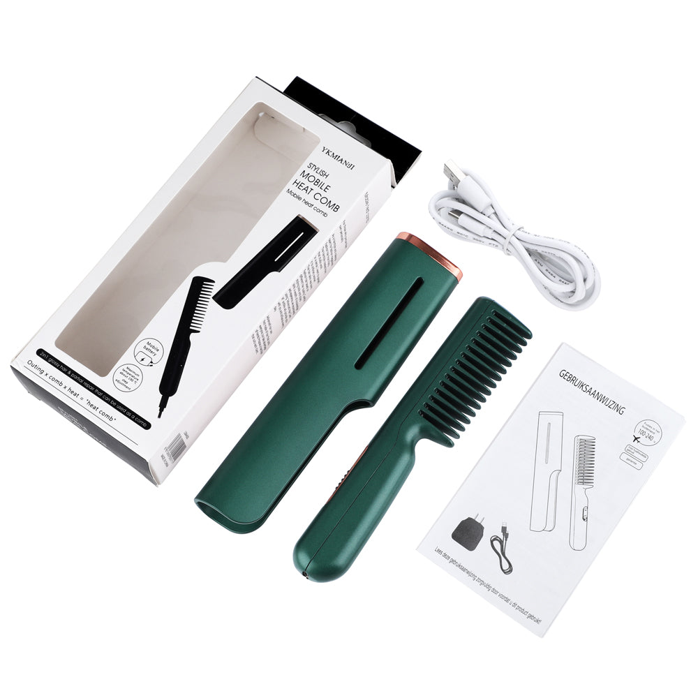 Mini peigne de voyage chauffant avec câble USB
