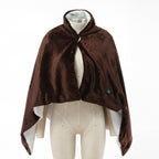 Poncho chauffant en peluche marron