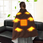 Poncho chauffant en peluche marron