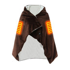 Poncho chauffant en peluche marron