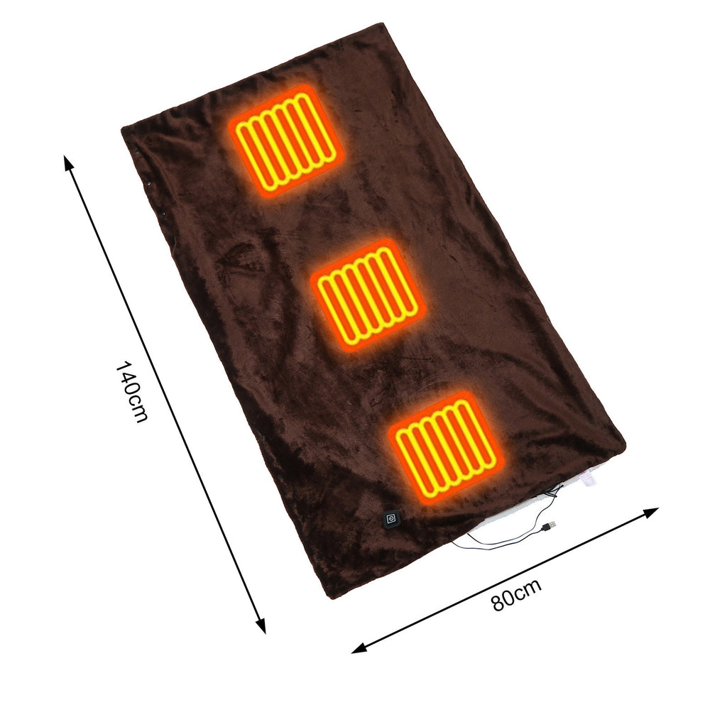 Poncho chauffant en peluche marron