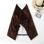 Poncho chauffant en peluche marron