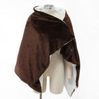 Poncho chauffant en peluche marron