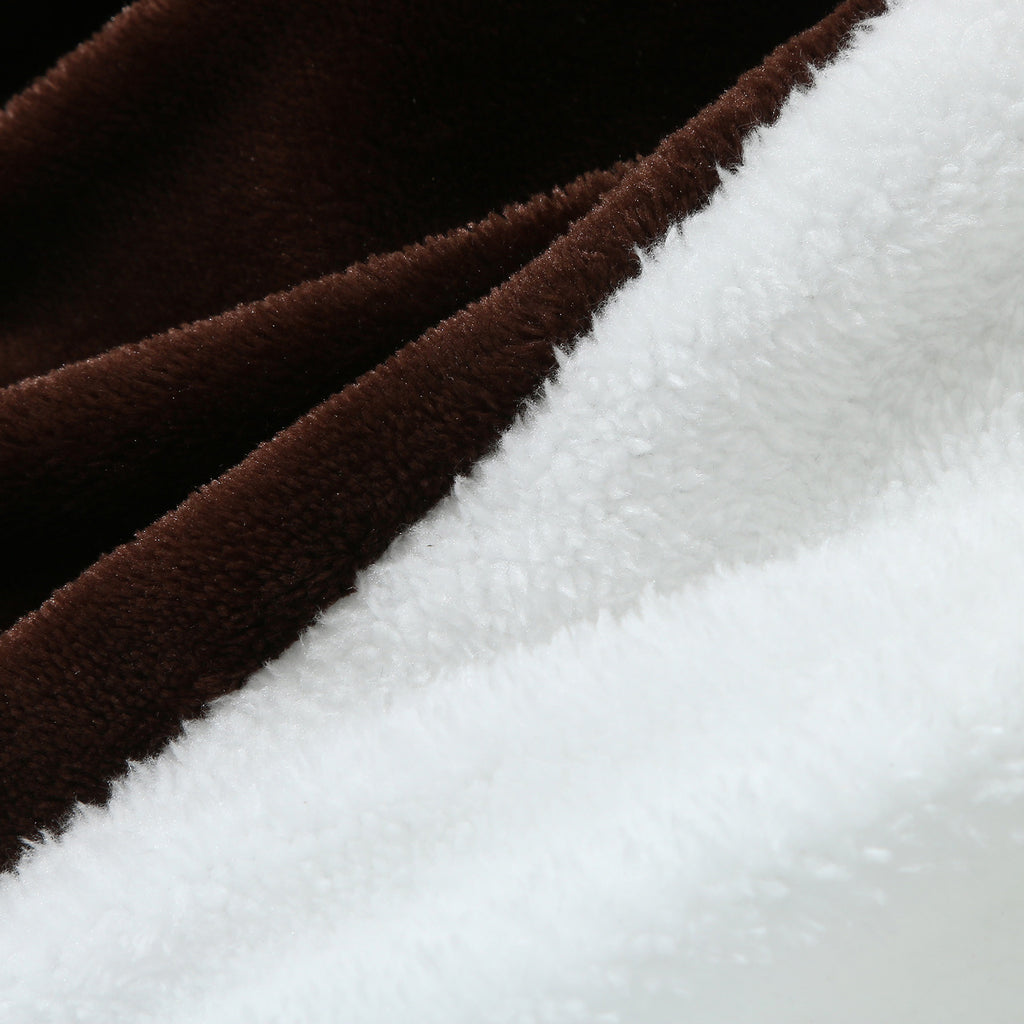 Poncho chauffant en peluche marron