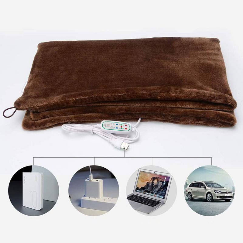 Poncho chauffant en peluche avec télécommande