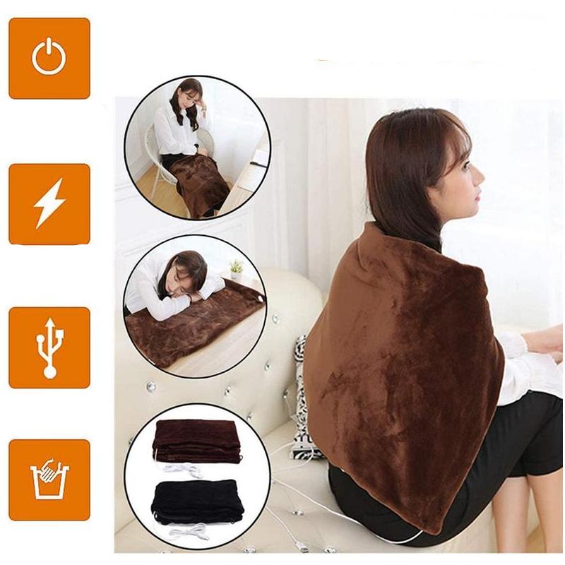 Poncho chauffant en peluche avec télécommande