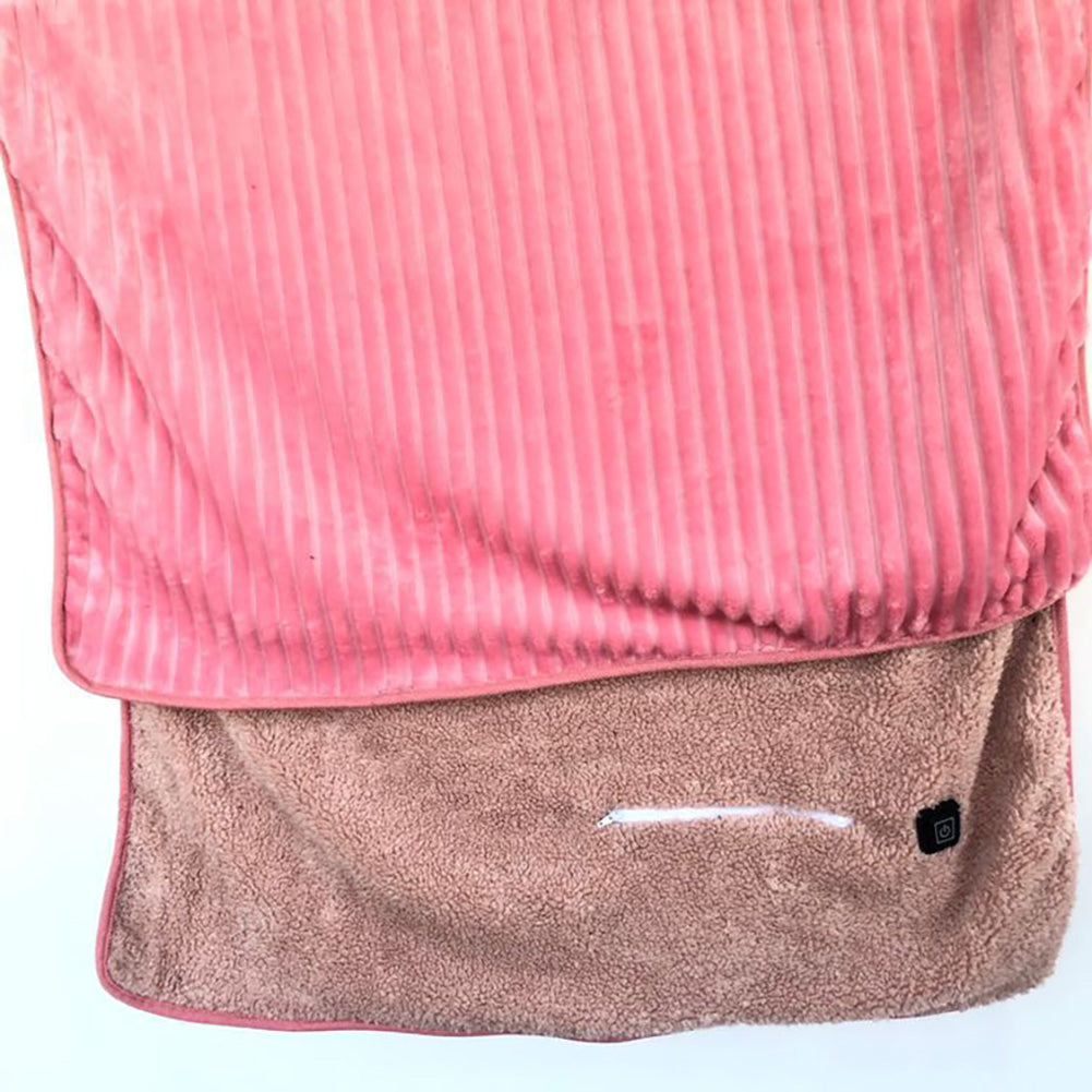 Poncho chauffant en peluche rose