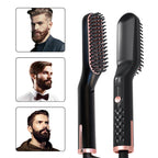 Peigne multifonction avec picots chauffants et lissants pour barbes et cheveux