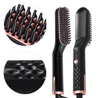 Peigne multifonction avec picots chauffants et lissants pour barbes et cheveux