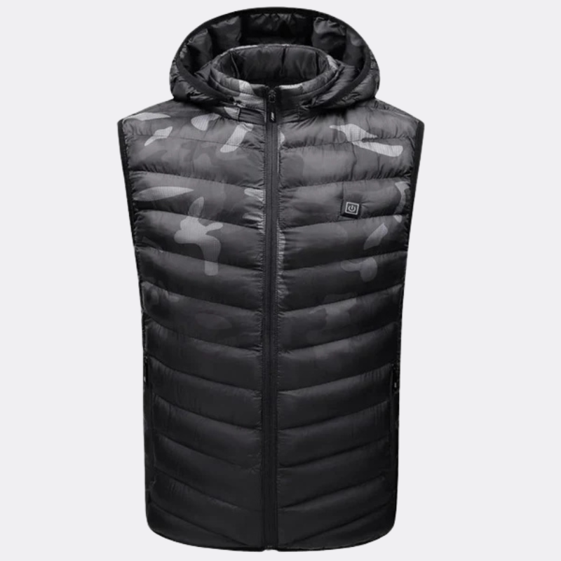 Gilet chauffant de chasse avec capuche