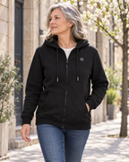 Sweat à capuche zippé chauffant — porté en situation