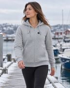 Sweat polaire zippé chauffant — porté en situation