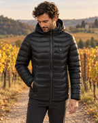 Doudoune capuche chauffant  pour hommes — porté en situation