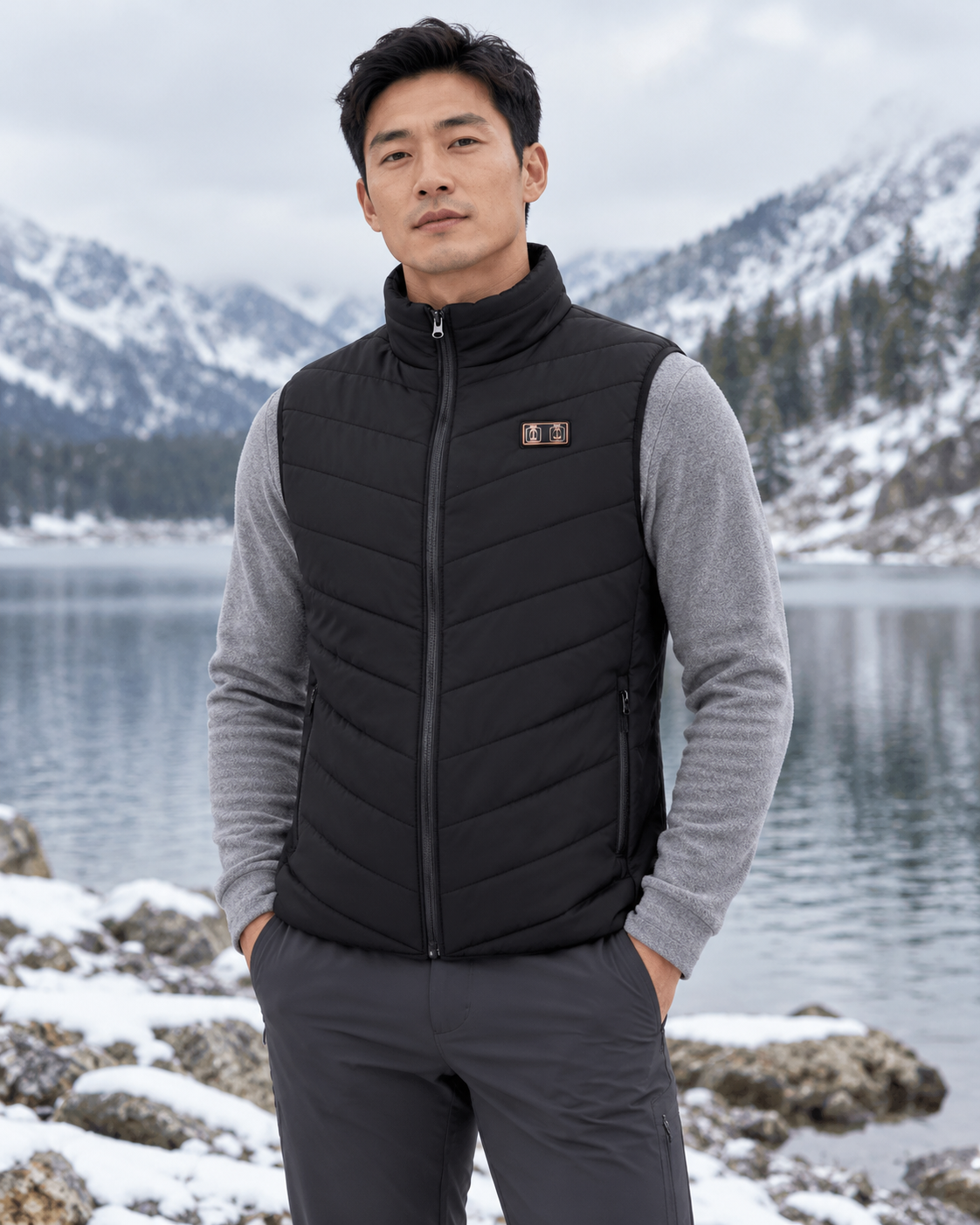 Gilet avec 9 zones de chauffage pour homme — porté en situation