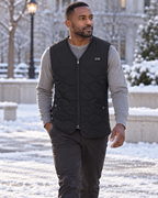 Gilet chauffant de moto sans manche — porté en situation