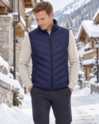Gilet chauffant sans manches pour homme — porté en situation