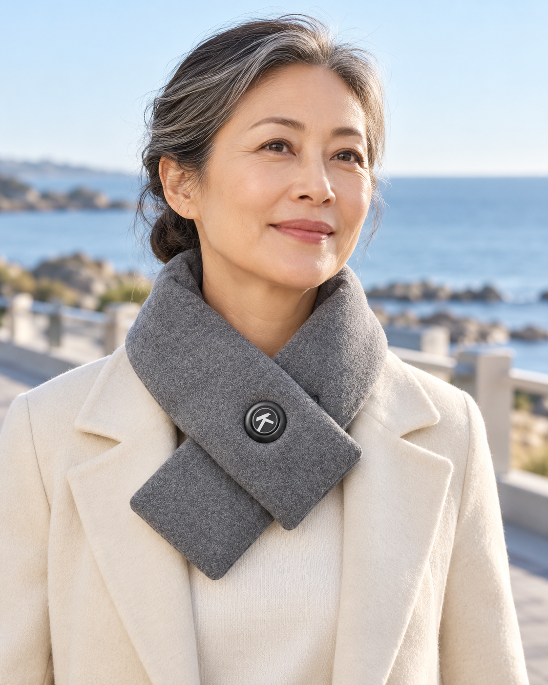 Foulard chauffant pour l’hiver pour hommes et femmes — porté en situation