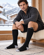 Chaussettes chauffantes de ski — porté en situation