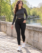 Pantalon chauffant d’extérieur pour femme — porté en situation